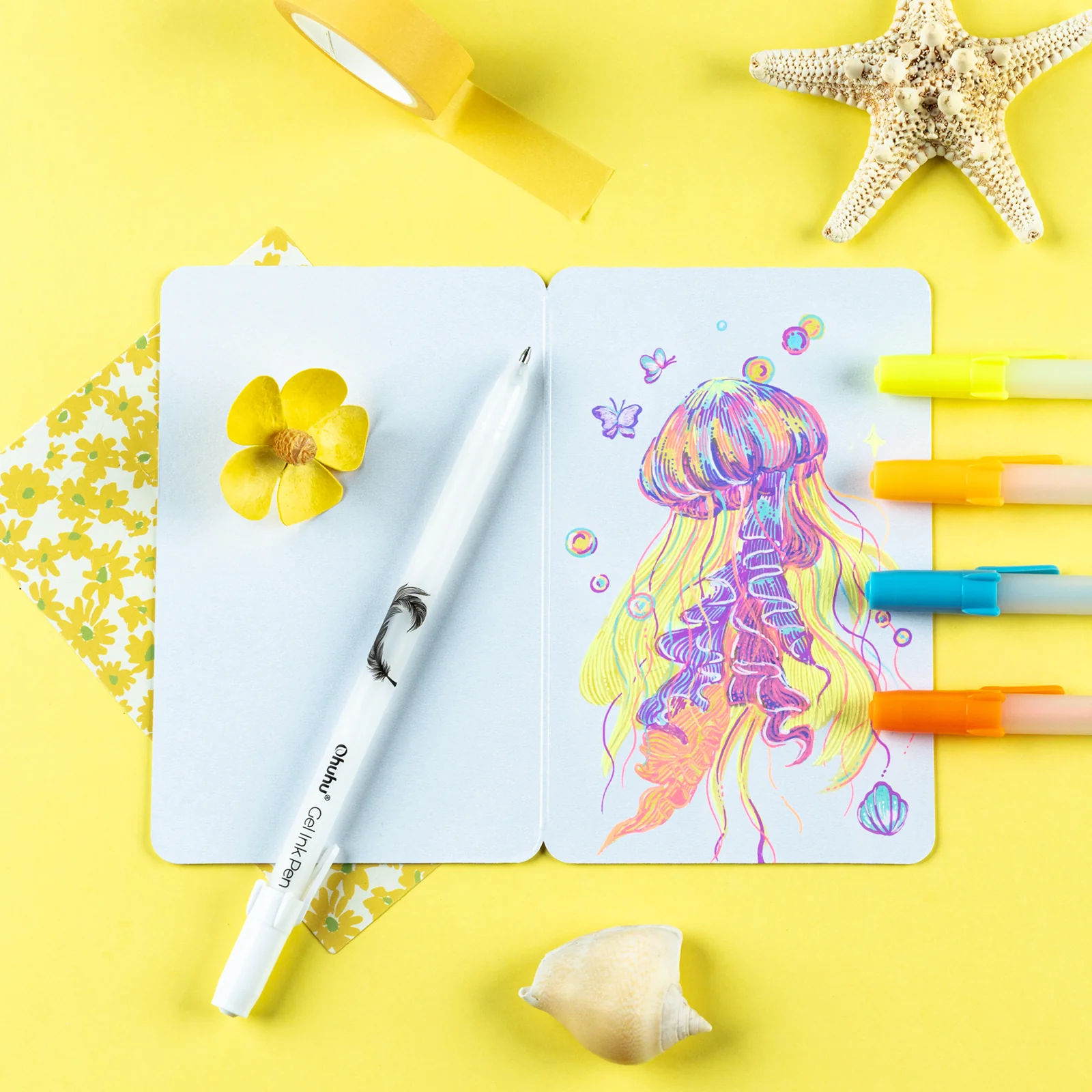 1141-ohuhu-gel-pens-gold-silver-white-colorful-12-pack-1.webp