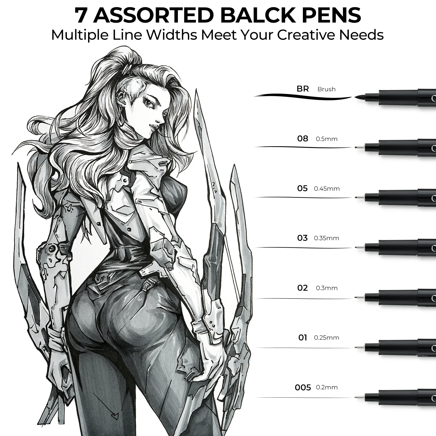 Ohuhu Hana Highway Fineliner Drawing Pens,18 Pack