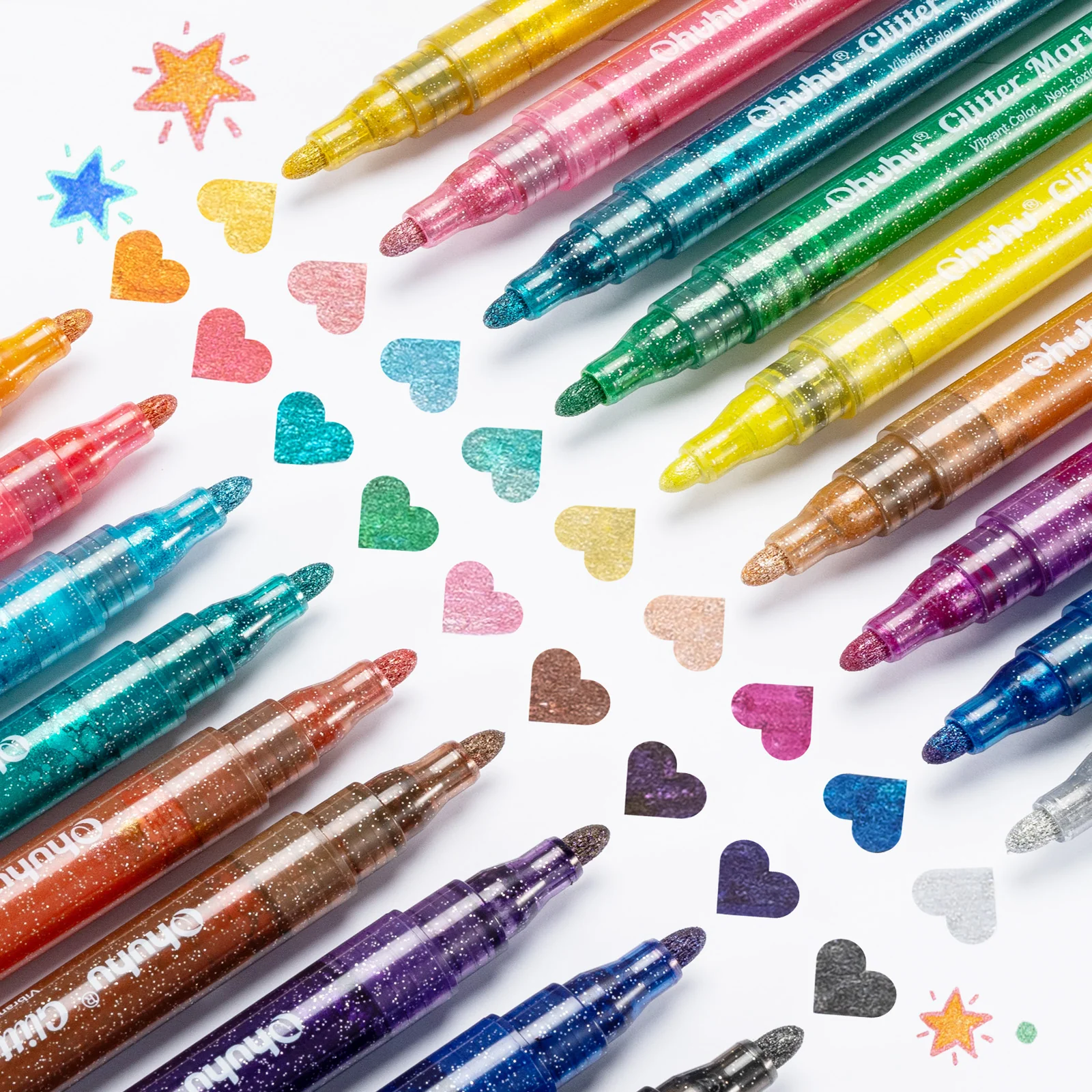 Ohuhu Glitter Markers Pen 18 Colors