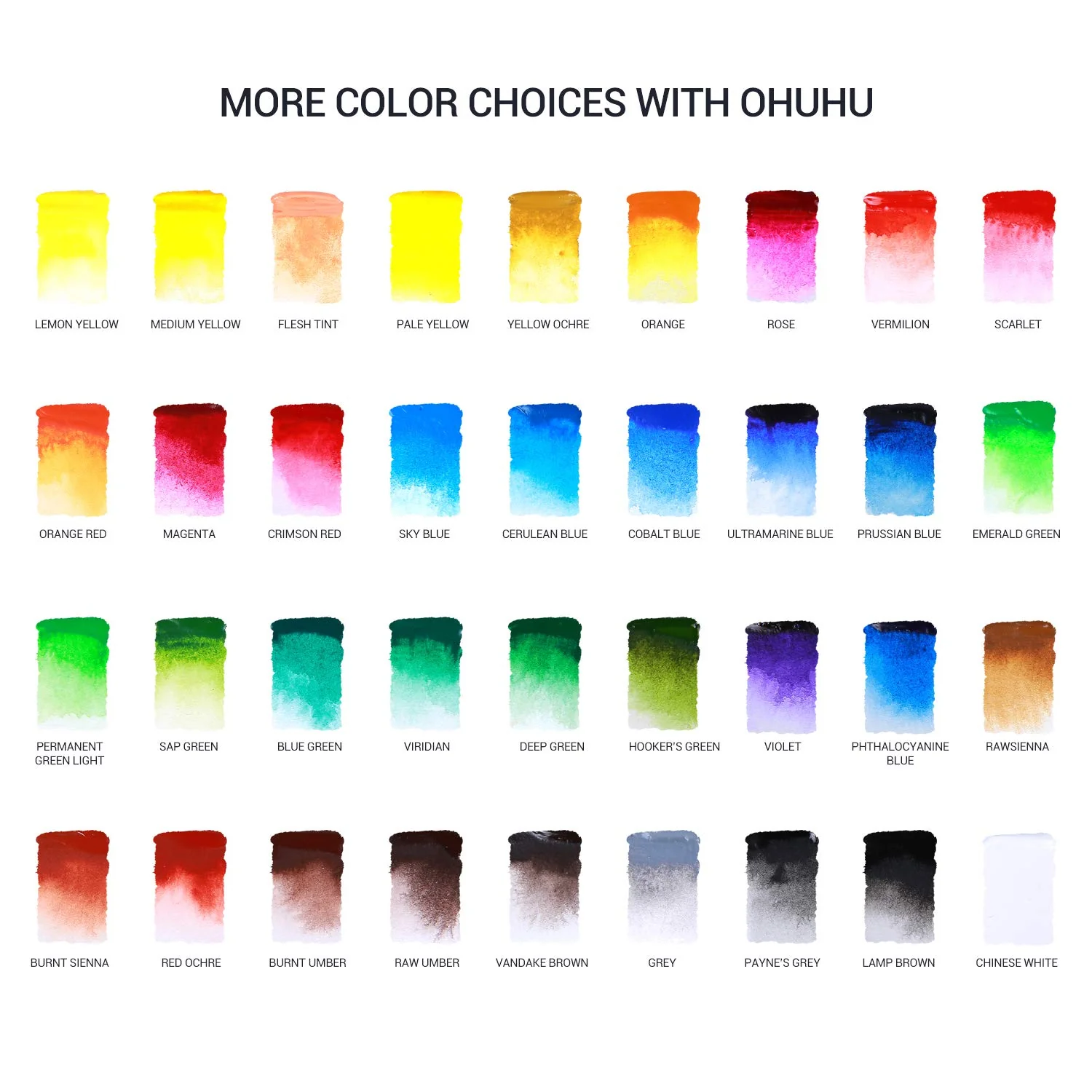 Ohuhu 36 Colors Watercolor Paint Set - Ohuhu