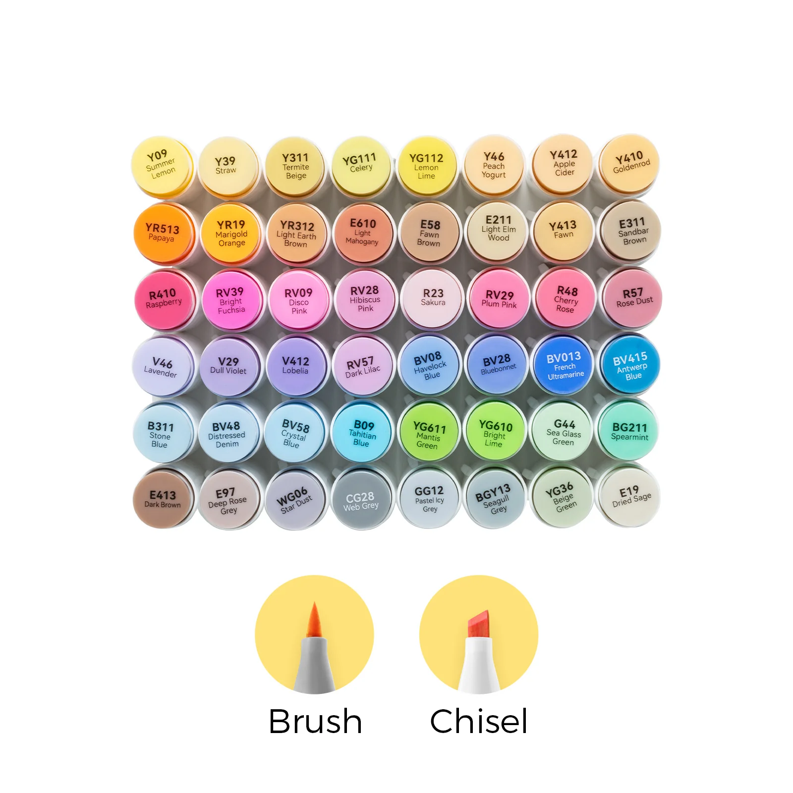 Ohuhu Honolulu 48 Mid-tone Colors Dual Tips Alcohol Art Markers (UK Only)