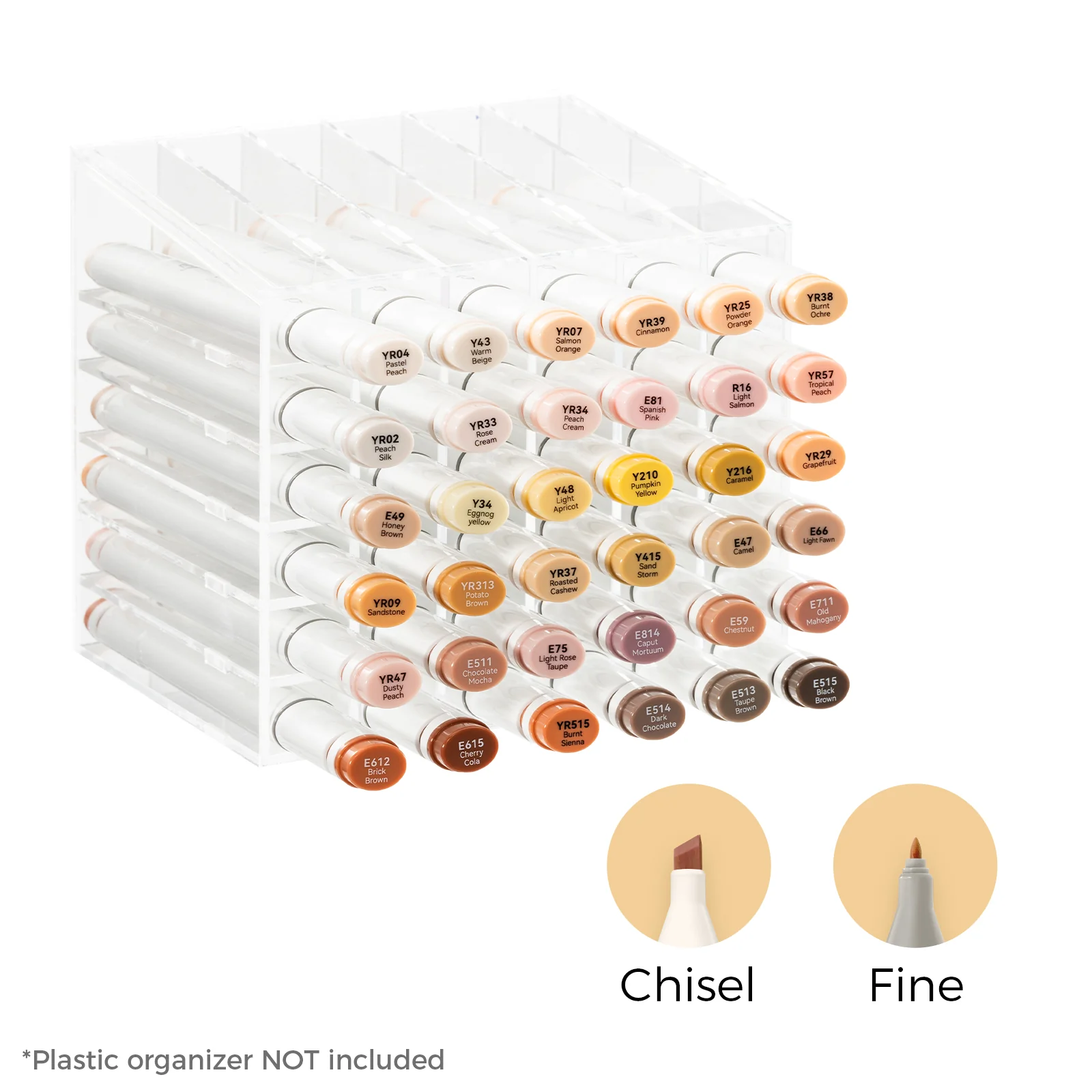 Ohuhu Oahu 36 Skin Tone Colors Dual Tips Alcohol Art Markers, Fine & Chisel (Ships from Asia Warehouse)