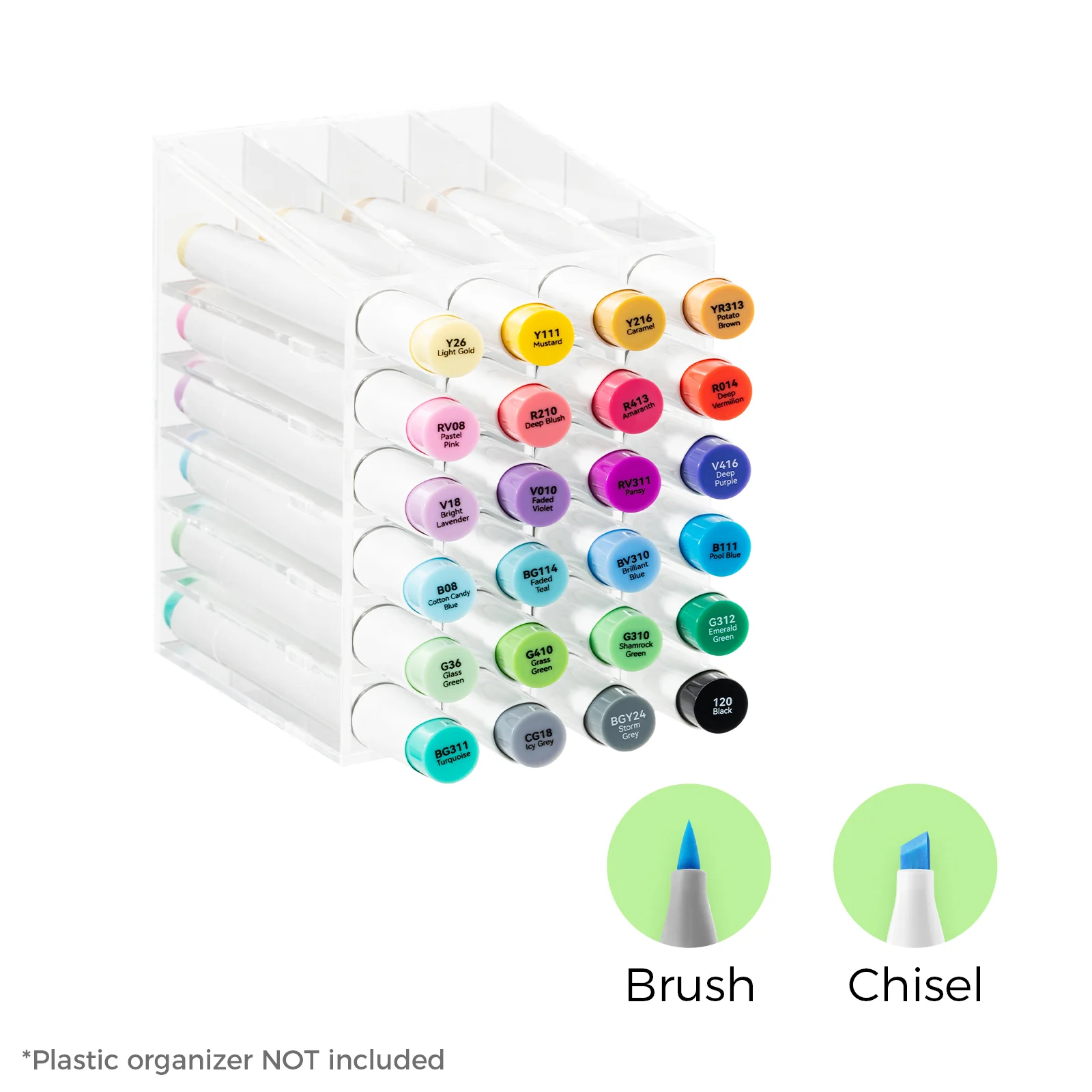 Ohuhu Honolulu 24 Basic Colors Dual Tips Alcohol Art Markers (Ships from Asia Warehouse)