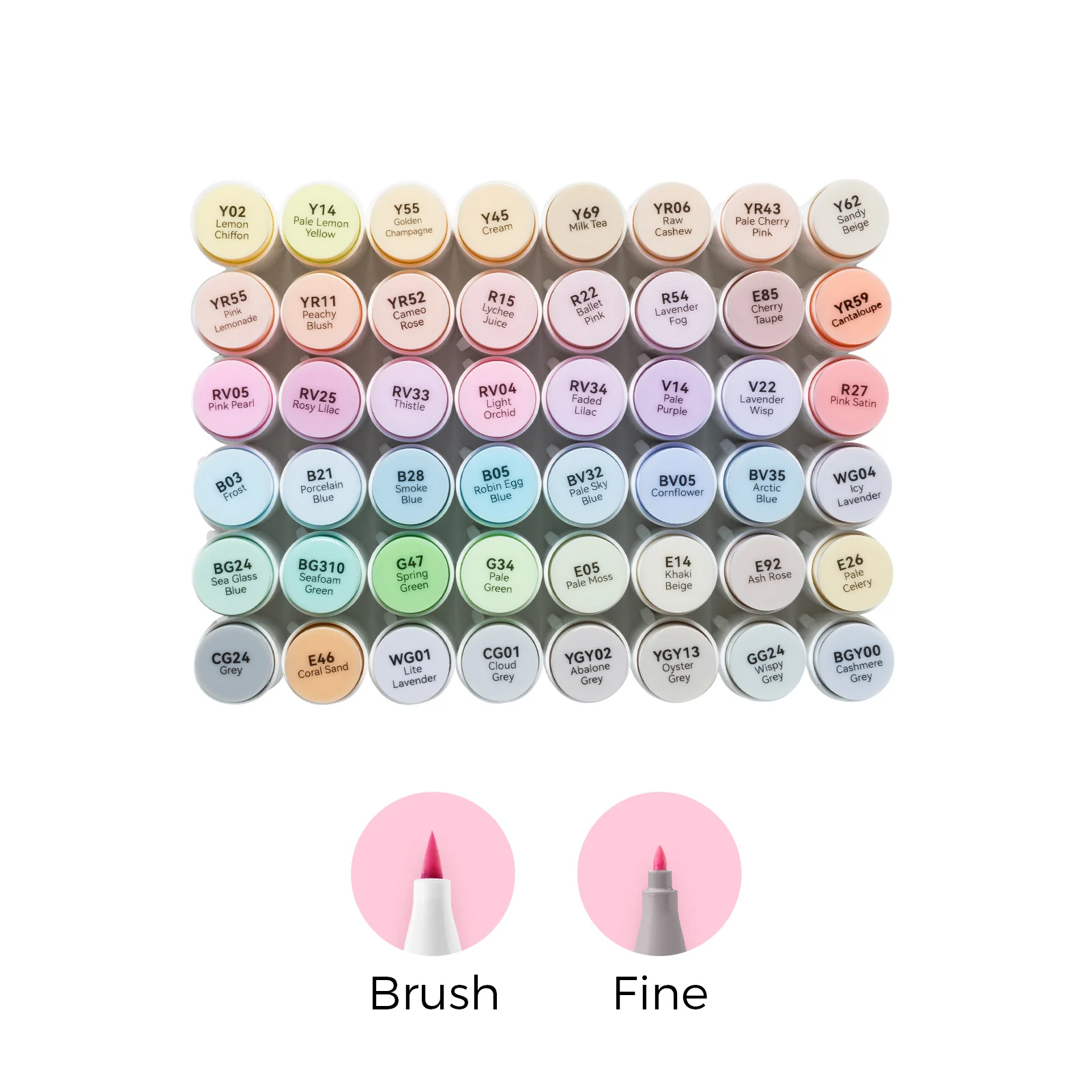 Ohuhu Honolulu 48 Pastel Colors Dual Tips Alcohol Art Markers (Canada Domestic Shipping)