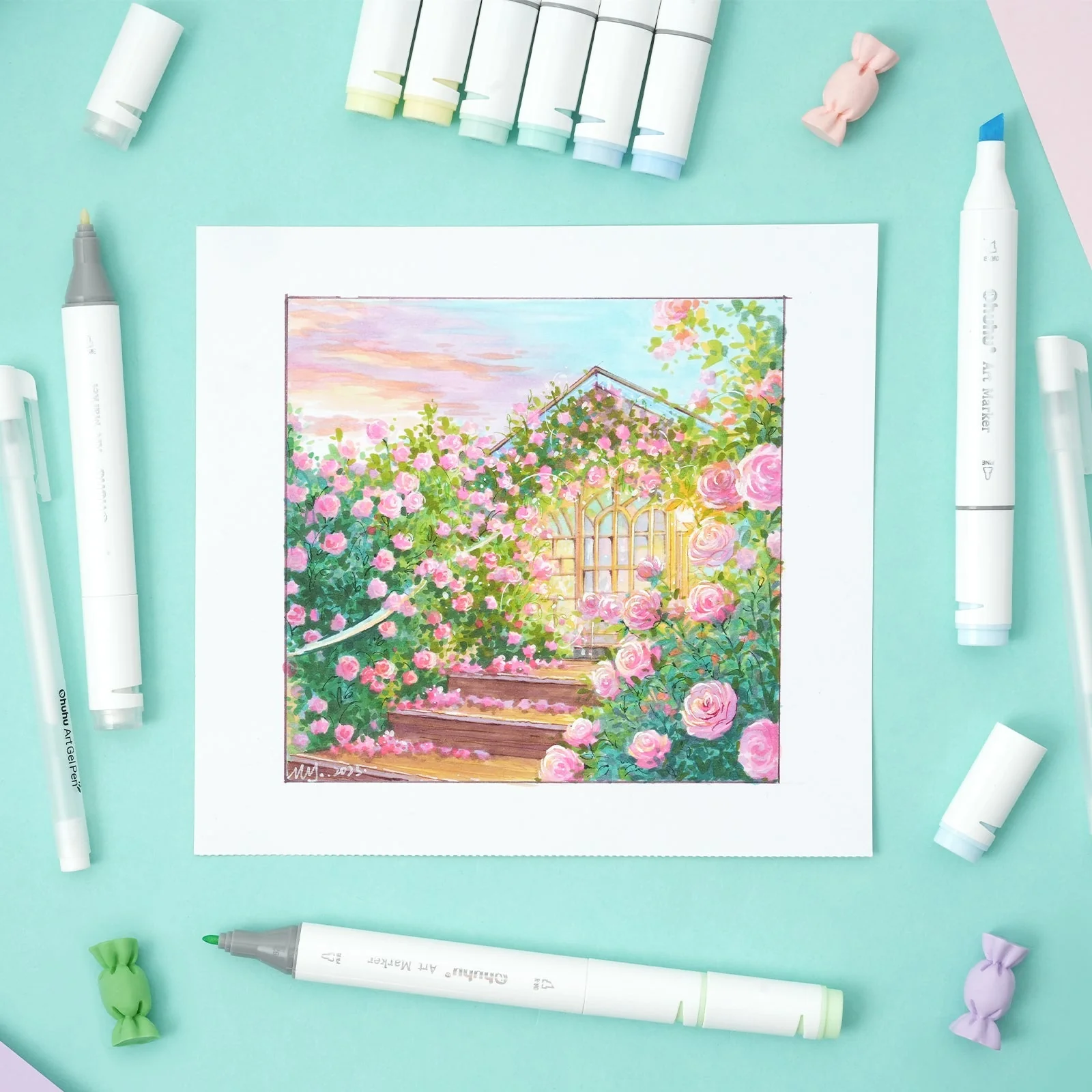 Ohuhu Oahu 48 Pastel Colors Dual Tips Alcohol Art Markers, Fine & Chisel (Brazil Domestic Shipping)