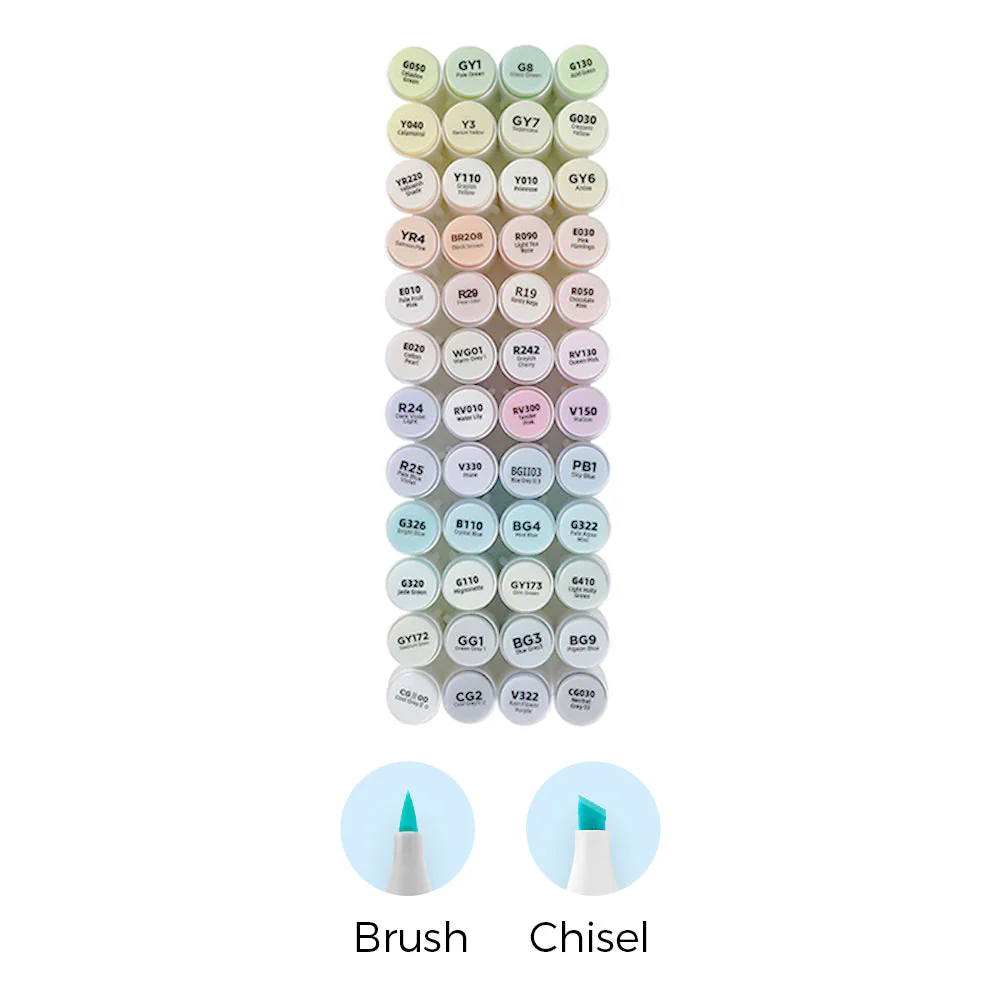 Ohuhu Honolulu New 48 Pastel Colors Dual Tips Alcohol Art Markers - Blossoming (Brazil Domestic Shipping)