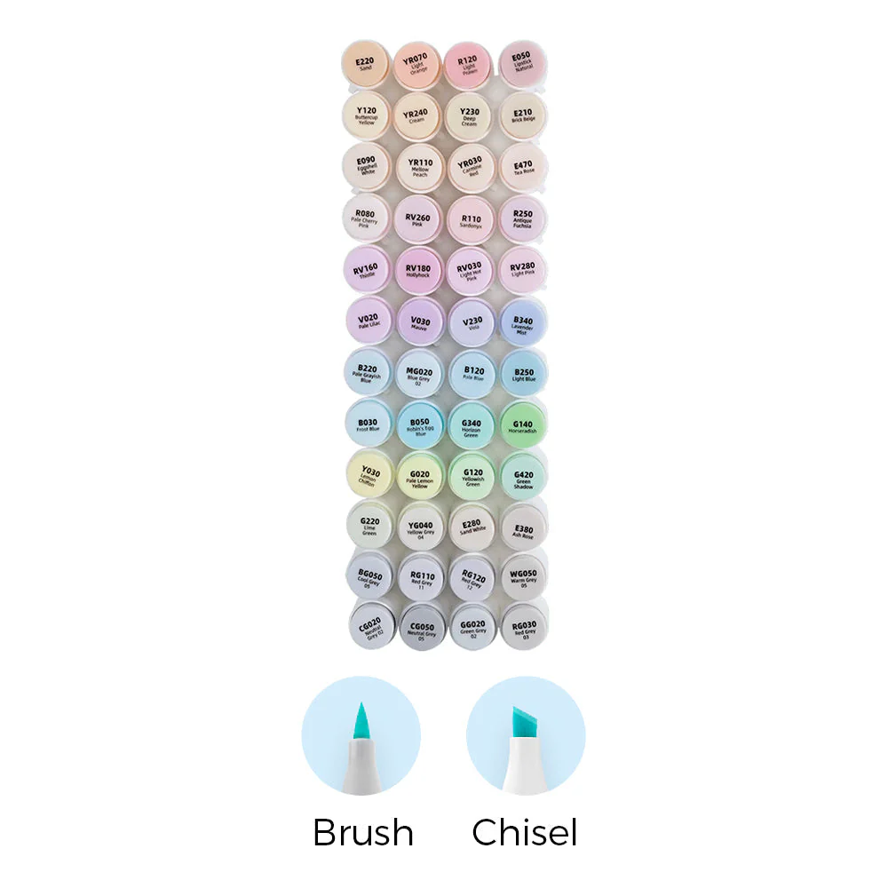 Ohuhu Honolulu 48 Pastel Colors Dual Tips Alcohol Art Markers (Brazil Domestic Shipping)