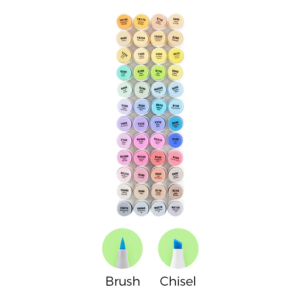 Ohuhu Honolulu 48 Mid-tone Colors Dual Tips Alcohol Art Markers (Brazil Domestic Shipping)