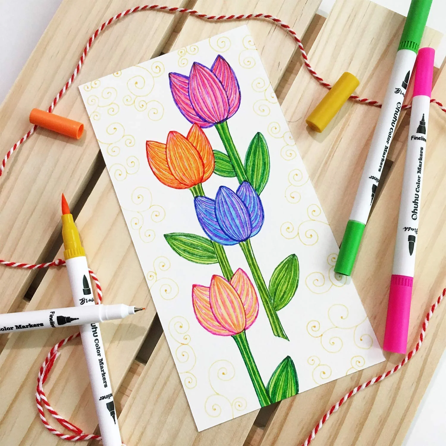Ohuhu Maui 36 Colors Dual Tips Water Based Art Markers, Brush & Fineliner (Australia Domestic Shipping)