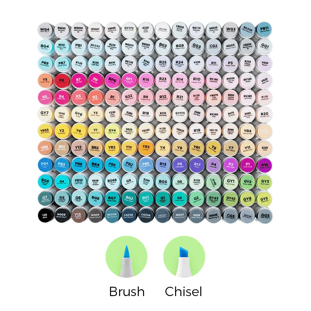 Ohuhu Honolulu 168 Colors Dual Tips Alcohol Art Markers (Mexico Domestic Shipping)