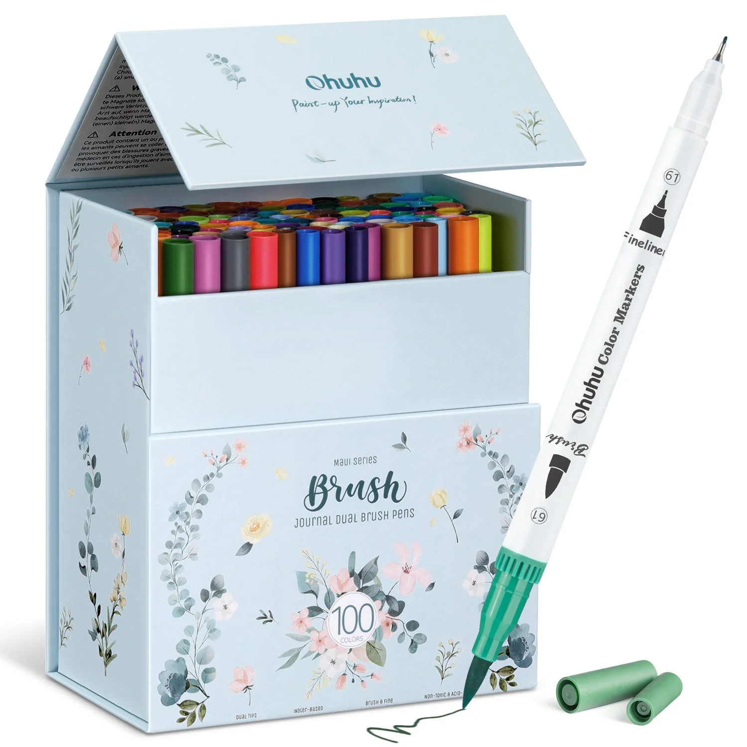 Ohuhu Maui 100 Colors Dual Tips Water Based Art Markers, Brush & Fineliner (Australia Domestic Shipping)
