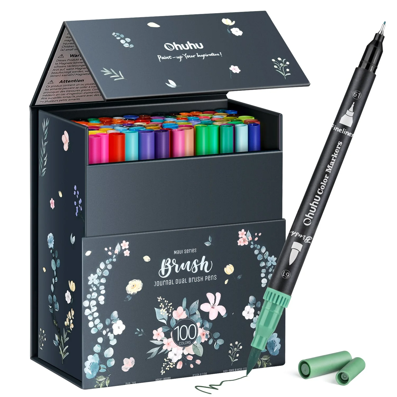 Ohuhu Maui 100 Colors Dual Tips Water Based Art Markers, Brush & Fineliner (Australia Domestic Shipping)