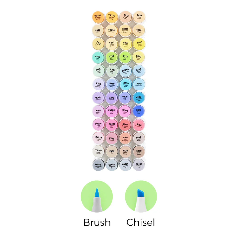 Ohuhu Honolulu 48 Mid-tone Colors Dual Tips Alcohol Art Markers (Canada Domestic Shipping)