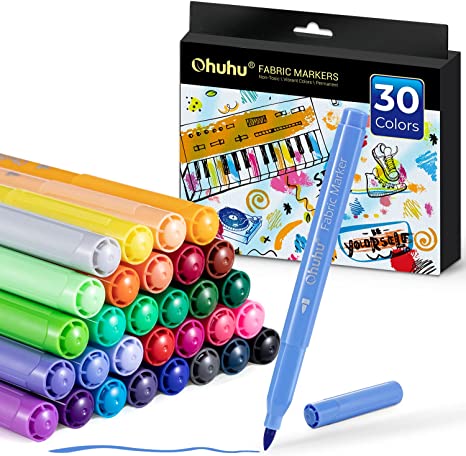 Ohuhu Fabric 30 Color Markers Permanent for Clothes (Canada Domestic Shipping)