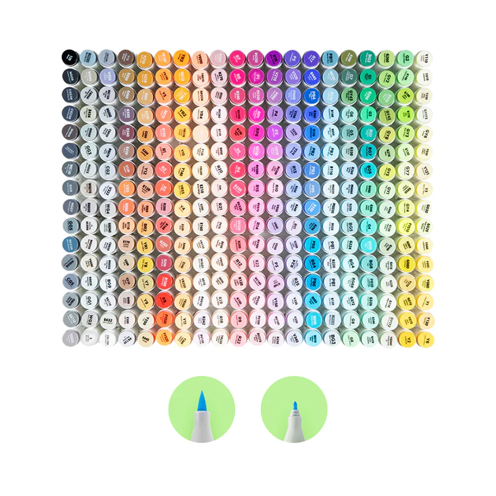 Ohuhu Honolulu 320 Colors Dual Tips Alcohol Art Markers (Mexico Exclusive)