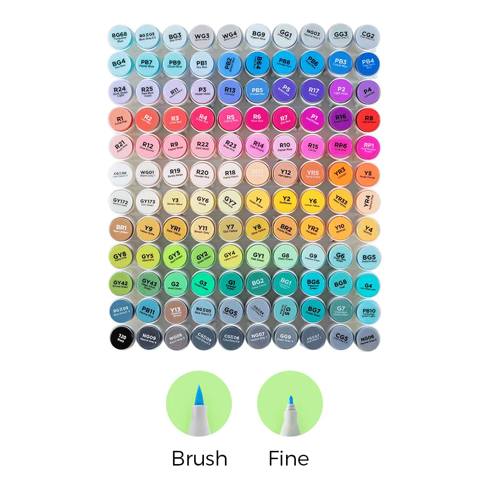 Ohuhu Honolulu 120 Colors Dual Tips Alcohol Art Marker (Brazil Domestic Shipping)