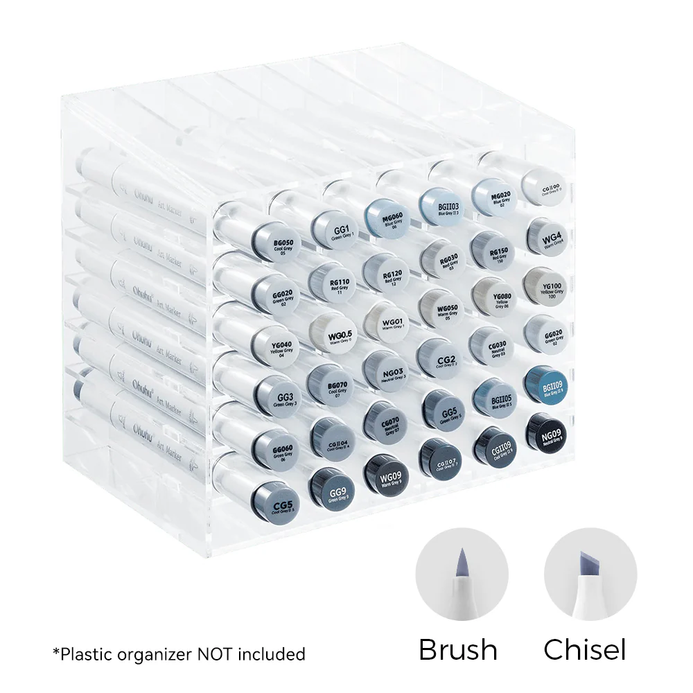 Brush & Chisel / 36 Gray Tone Colors / AU Warehouse to Australia Only