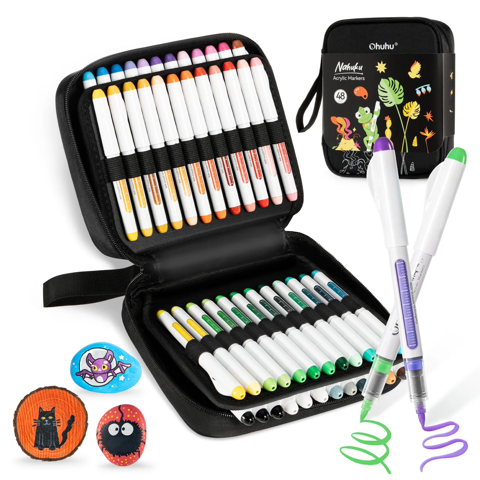 Ohuhu Direct-ink Acrylic Markers 48 Pack- Nahuku - Ohuhu